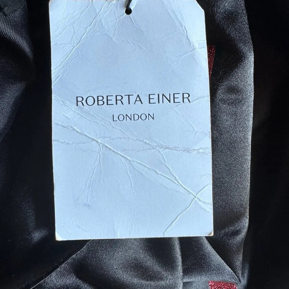 Roberta Einer Black Circle Satin Skirt w Phrases XS - Picture 11 of 13